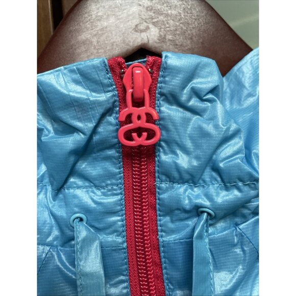 STUSSY GIRLS Y2K Women’s Blue Nylon Windbreaker Jacket Full Zip Up Size S NWT - Picture 3 of 12